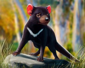 Preview wallpaper tasmanian devil, beast, animal, art, wildlife