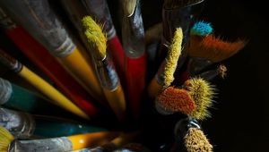 Preview wallpaper tassels, drawing, wooden, colorful