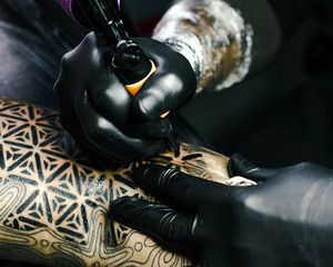 Preview wallpaper tattoo, tattoo master, art, drawing, hands
