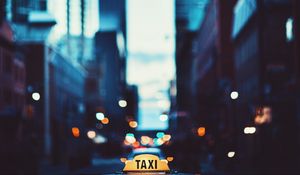 Preview wallpaper taxi, town, inscription