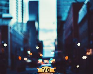 Preview wallpaper taxi, town, inscription