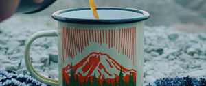 Preview wallpaper tea, cup, camping, thermos, hand