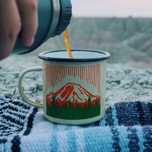 Preview wallpaper tea, cup, camping, thermos, hand