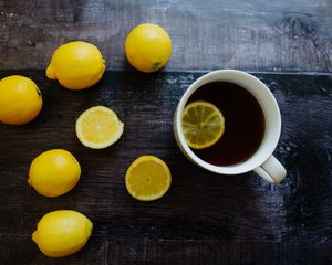 Preview wallpaper tea, drink, lemon, mug