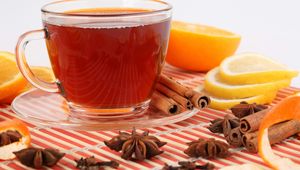 Preview wallpaper tea, fruit, white background, cup