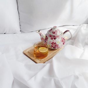 Preview wallpaper tea, glass, teapot, fabric, aesthetics, white