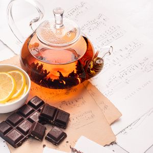 Preview wallpaper tea, kettle, chocolate, aesthetics