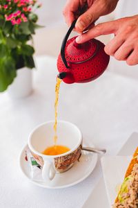 Preview wallpaper tea, kettle, cup, hands