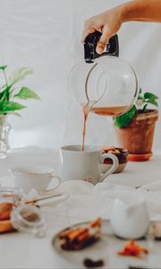 Preview wallpaper tea, mug, pitcher, hand, drink