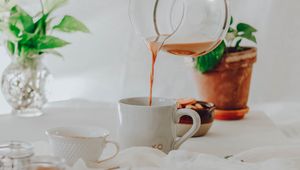 Preview wallpaper tea, mug, pitcher, hand, drink