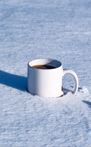 Preview wallpaper tea, mug, snow, winter