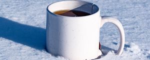 Preview wallpaper tea, mug, snow, winter