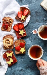 Preview wallpaper tea, sandwiches, breakfast