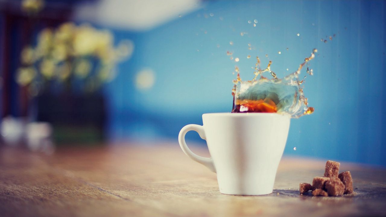 Wallpaper tea, splash, drink, cup