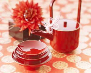 Preview wallpaper teapot, cup, flower, set, service