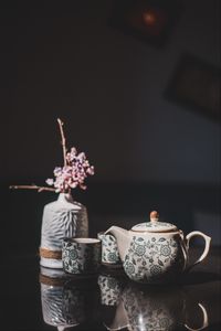 Preview wallpaper teapot, cups, vase, flowers, decor