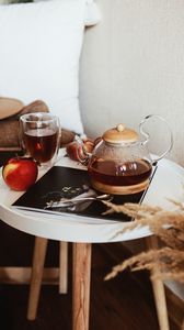 Preview wallpaper teapot, tea, apple, glass, drink