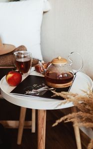 Preview wallpaper teapot, tea, apple, glass, drink