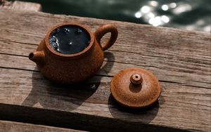 Preview wallpaper teapot, tea, drink, dishes, clay