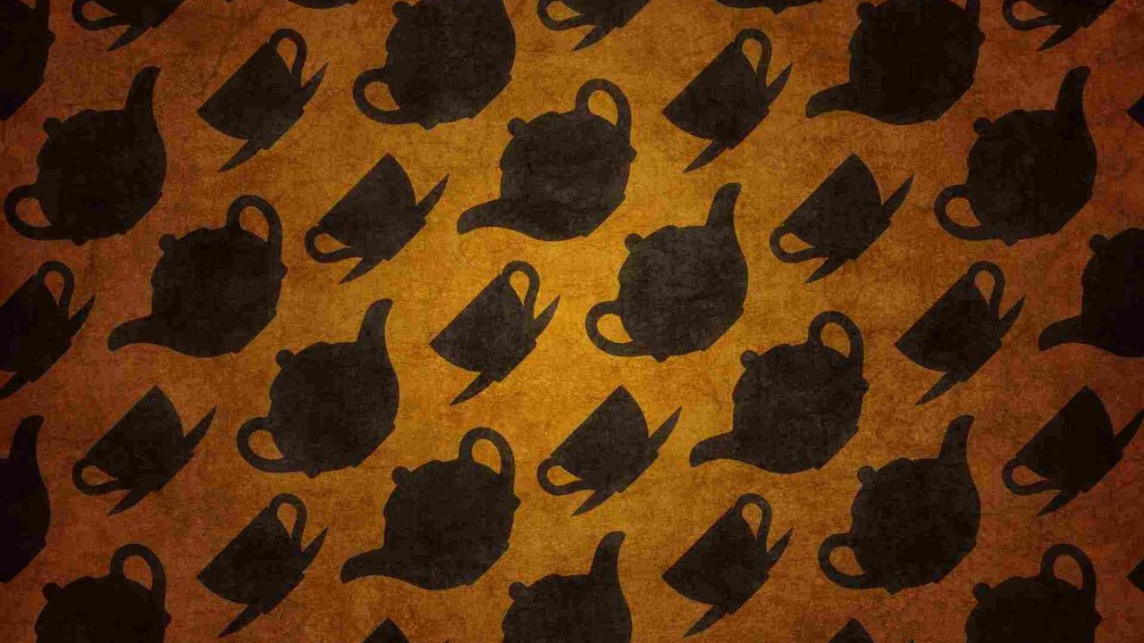 Wallpaper teapots, cups, design, symbol, texture, surface