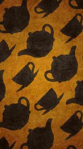 Preview wallpaper teapots, cups, design, symbol, texture, surface