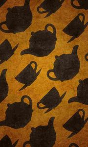 Preview wallpaper teapots, cups, design, symbol, texture, surface