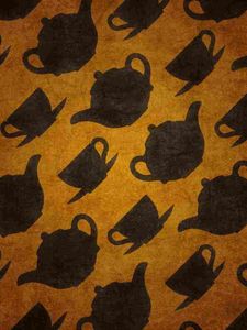 Preview wallpaper teapots, cups, design, symbol, texture, surface