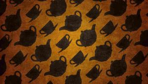 Preview wallpaper teapots, cups, design, symbol, texture, surface