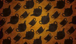 Preview wallpaper teapots, cups, design, symbol, texture, surface