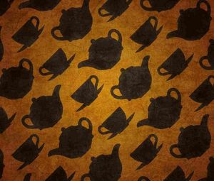 Preview wallpaper teapots, cups, design, symbol, texture, surface