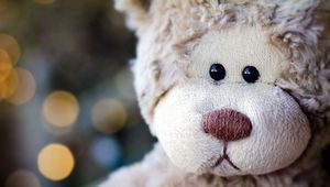 Preview wallpaper teddy bear, face, head, flashing, toy