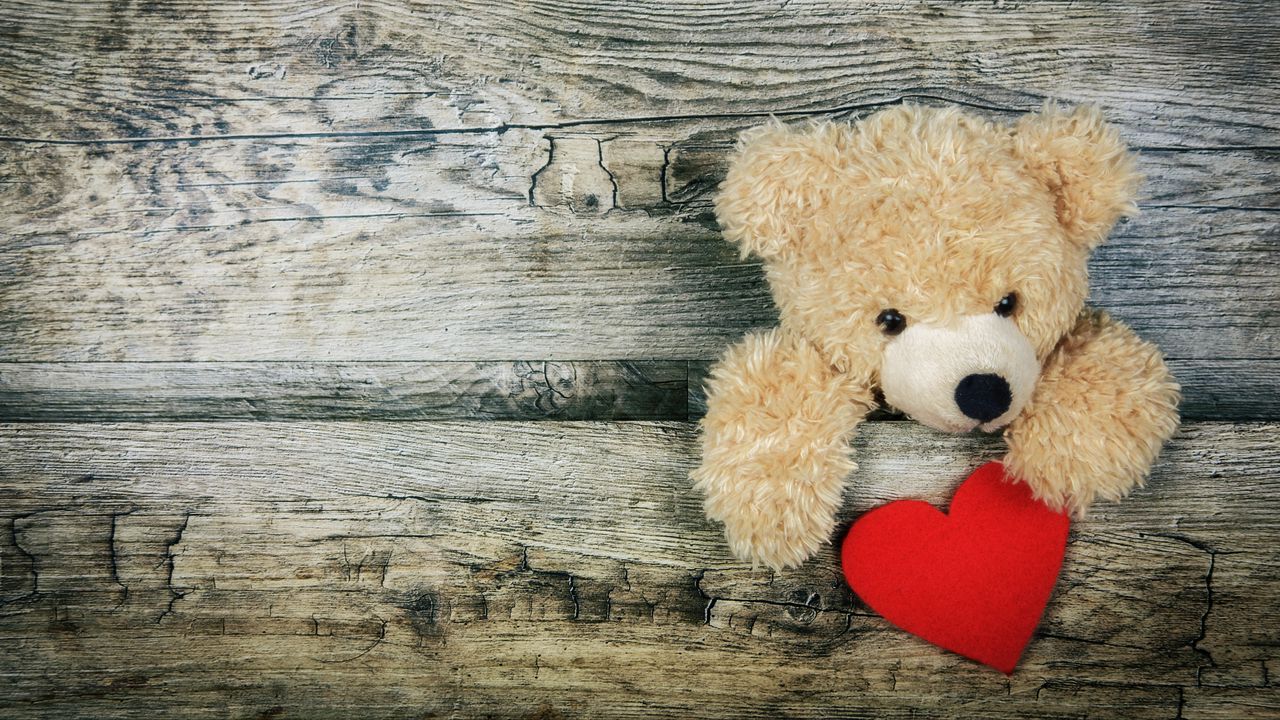 Wallpaper teddy bear, heart, valentines day, love