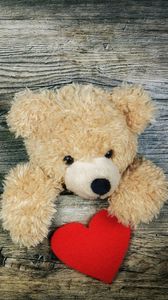 Preview wallpaper teddy bear, heart, valentines day, love