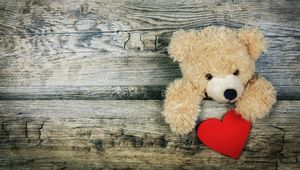 Preview wallpaper teddy bear, heart, valentines day, love