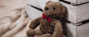 Preview wallpaper teddy bear, toy, bow