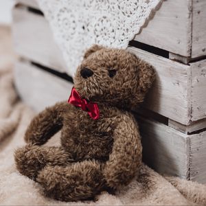 Preview wallpaper teddy bear, toy, bow
