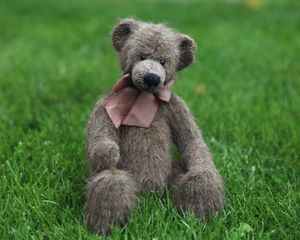 Preview wallpaper teddy bear, toy, grass