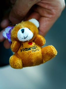 Preview wallpaper teddy bear, toy, hand