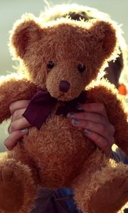 Preview wallpaper teddy bear, toy, hand