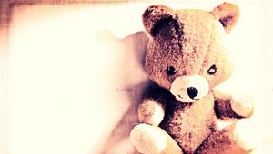 Preview wallpaper teddy bear, toy, light, shadow