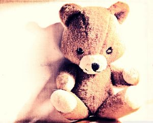 Preview wallpaper teddy bear, toy, light, shadow