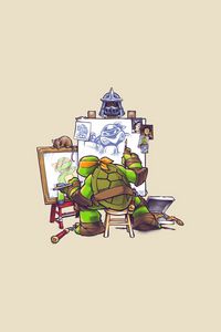 Preview wallpaper teenage mutant ninja turtles, michelangelo, drawing