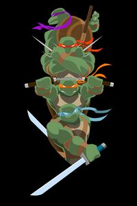 Preview wallpaper teenage mutant ninja turtles, turtles, minimalism