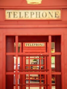 Preview wallpaper telephone box, telephone, red, box