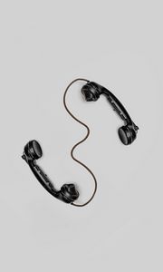 Preview wallpaper telephone, handset, vintage, classic, cable, wire, bw