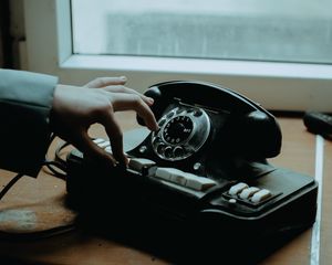 Preview wallpaper telephone, retro, hands