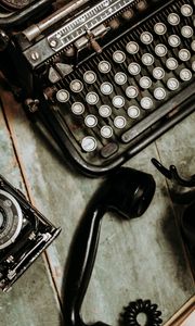 Preview wallpaper telephone, typewriter, old, retro