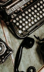 Preview wallpaper telephone, typewriter, old, retro