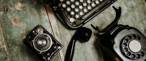 Preview wallpaper telephone, typewriter, old, retro