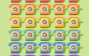 Preview wallpaper telephones, retro, vintage, colorful, old